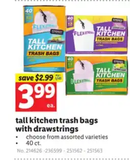 Lidl tall kitchen trash bags with drawstrings offer