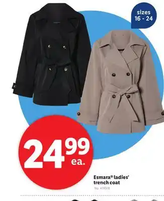 Lidl Esmara ladies' trench coat offer