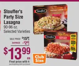 Smart & Final Stouffer's Party Size Lasagna offer