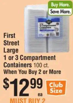 Smart & Final First Street Large 1 or 3 Compartment Containers offer