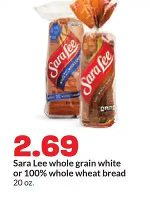 Hy-Vee Sara Lee whole grain white or 100% whole wheat bread offer