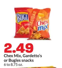 Hy-Vee Chex Mix, Gardetto's or Bugles snacks offer