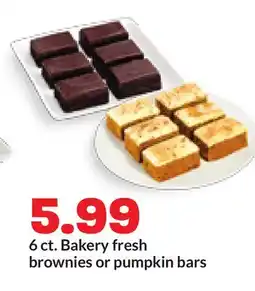 Hy-Vee 6 ct. Bakery fresh brownies or pumpkin bars offer