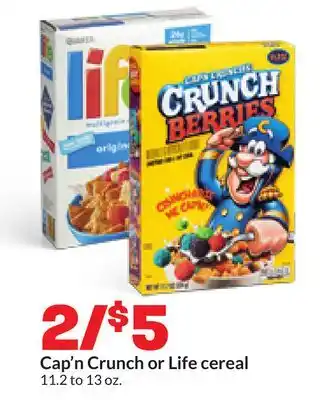 Hy-Vee Cap'n Crunch or Life cereal offer