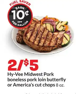 Hy-Vee Hy-Vee Midwest Pork boneless pork loin butterfly or America's cut chops offer