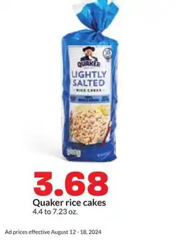 Hy-Vee Quaker Rice Cakes offer