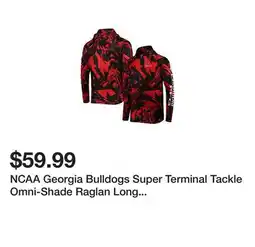 Belk NCAA Georgia Bulldogs Super Terminal Tackle Omni-Shade Raglan Long Sleeve Hoodie T-Shirt offer