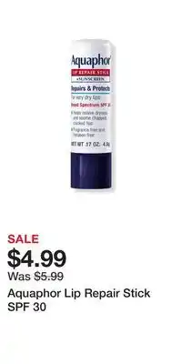 Ulta Beauty Aquaphor Lip Repair Stick SPF 30 offer