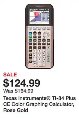 Office Depot Texas Instruments TI-84 Plus CE Color Graphing Calculator, Rose Gold offer