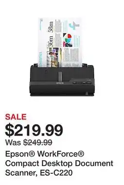 Office Depot Epson WorkForce Compact Desktop Document Scanner, ES-C220 offer