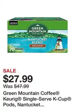 Office Depot Green Mountain Coffee Keurig Single-Serve K-Cup Pods, Nantucket Blend, Medium Roast, Pack Of 70 Pods offer