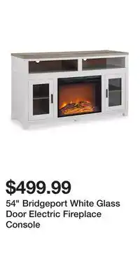 Big Lots 54 Bridgeport White Glass Door Electric Fireplace Console offer