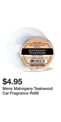 Bath & Body Works Mens Mahogany Teakwood Car Fragrance Refill offer