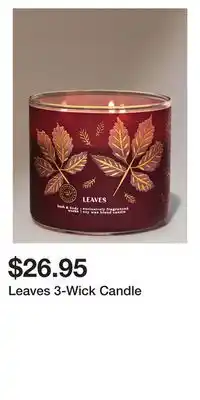 Bath & Body Works Leaves 3-Wick Candle offer