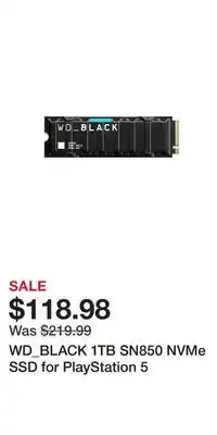 Game Stop WD_BLACK 1TB SN850 NVMe SSD for PlayStation 5 offer
