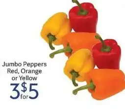 Jumbo Peppers Red, Orange or Yellow