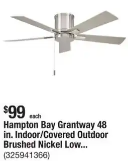 The Home Depot Hampton Bay Grantway 48 in. Indoor/Covered Outdoor Brushed Nickel offer