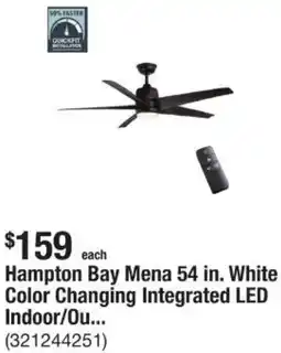 The Home Depot Hampton Bay Mena 54 in. White Color Changing Integrated LED Indoor/Outdoor offer
