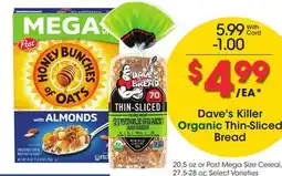 Ralphs Dave's Killer Organic Thin-Sliced Bread offer