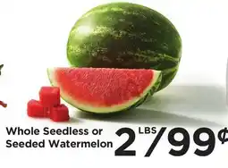 Food 4 Less Whole Seedless or Seeded Watermelon offer