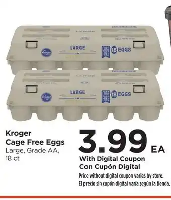 Food 4 Less Kroger Cage Free Eggs offer
