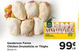 Food 4 Less Sanderson Farms Chicken Drumsticks or Thighs offer