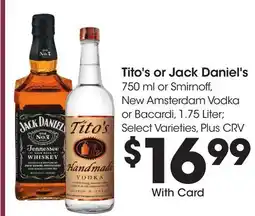 Ralphs Tito's or Jack Daniel's offer