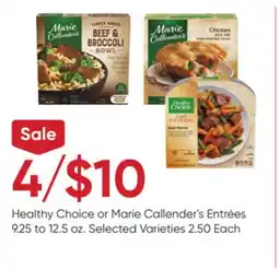 Stater Bros Healthy Choice or Marie Callender's Entrées offer