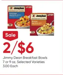 Stater Bros Jimmy Dean Breakfast Bowls offer