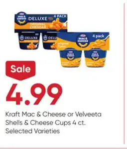 Stater Bros Kraft Mac & Cheese or Velveeta Shells & Cheese Cups offer