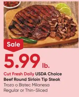 Stater Bros USDA Choice Beef Round Sirloin Tip Steak offer