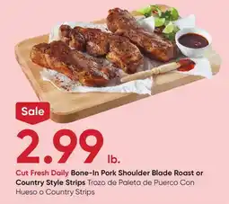 Stater Bros Bone-In Pork Shoulder Blade Roast or Country Style Strips offer