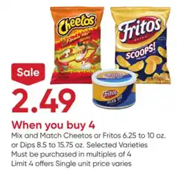 Stater Bros Cheetos or Fritos 6.25 to 10 oz. or Dips 8.5 to 15.75 oz offer