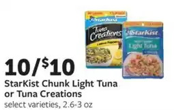 Fareway StarKist Chunk Light Tuna or Tuna Creations offer