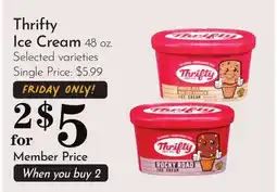 Pavilions Thrifty Ice Cream offer