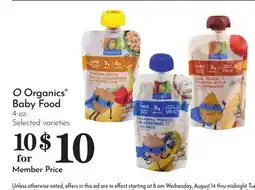 Pavilions O Organics Baby Food offer