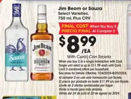 Ralphs Jim Beam or Sauza offer
