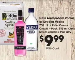 Ralphs New Amsterdam Vodka or Svedka Vodka offer