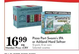 Pavilions Pizza Port Swami's IPA or Ashland Hard Seltzer offer