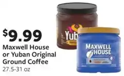 Fareway Maxwell House or Yuban Original Ground Coffee offer