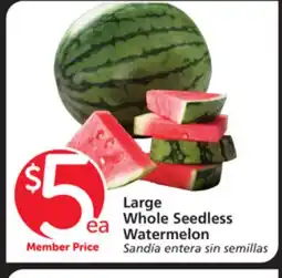 Vons Large Whole Seedless Watermelon offer