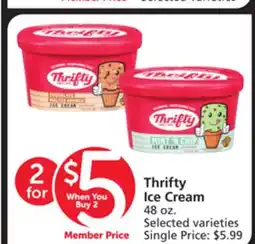 Vons Thrifty Ice Cream offer