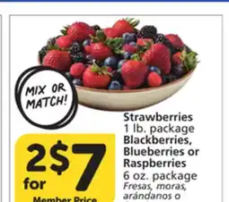 Vons Strawberries 1 lb. package Blackberries, Blueberries or Raspberries 6 oz. package offer