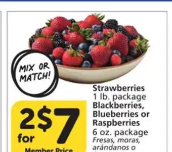 Vons Strawberries 1 lb. package Blackberries, Blueberries or Raspberries 6 oz. package offer
