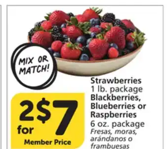Albertsons Strawberries 1 lb. package Blackberries, Blueberries or Raspberries 6 oz. package offer