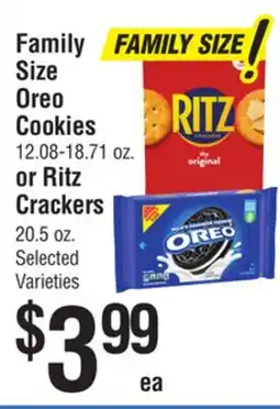Smart & Final Family Size Oreo Cookies or Ritz Crackers offer
