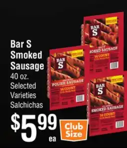 Smart & Final Bar S Smoked Sausage offer