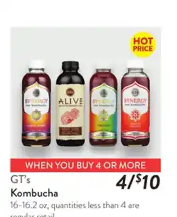 Fresh Thyme GT's Kombucha offer