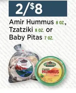 Heinen's Amir Hummus 8 OZ., Tzatziki 8 OZ. or Baby Pitas 7 OZ offer
