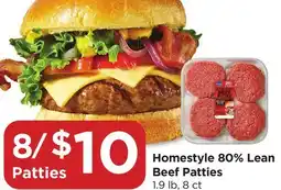 Food 4 Less Homestyle 80% Lean Beef Patties offer